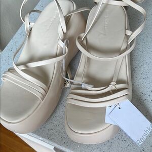 Bershka Women's Cream Strappy Sandals brand new